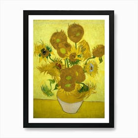 Vincent Van Gogh, Sunflowers, Fourth Version, Repetition, 1889. Art Print