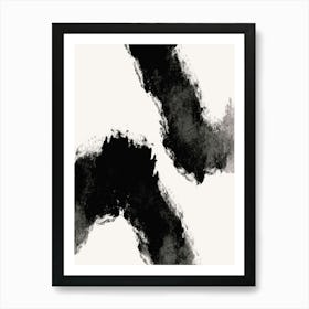 Black And White Brushstrokes Art Print