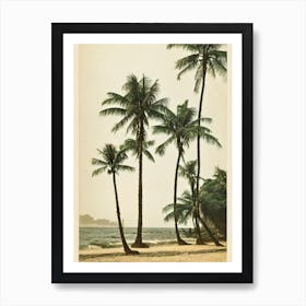 Juhu Beach Mumbai India Vintage Art Print