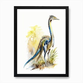 Coelophysis Watercolour Dinosaur Art Print