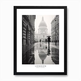 Poster Of London, Black And White Analogue Photograph 3 Art Print