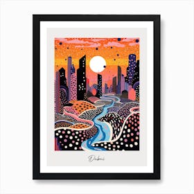 Poster Of Dubai, Illustration In The Style Of Pop Art 1 Art Print