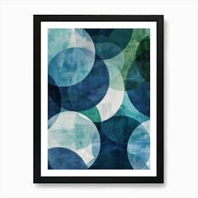 Blue Circles 42 Art Print