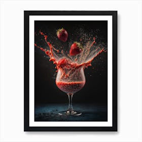 Strawberry Daiquiri Cocktail Art Print