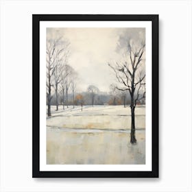 Winter City Park Painting Phoenix Park Dublin 1 Art Print