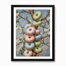 Donuts Blossoms Art Print