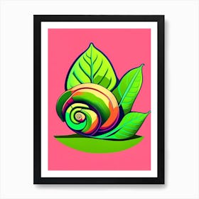 Garden Snail Eating A Leaf 1 Pop Art Art Print