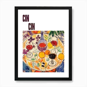 Cin Cin Poster Wine With Friends Matisse Style 1 Art Print