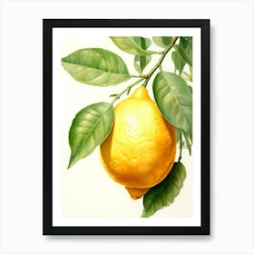 Lemon In Watercolor Technique Vintage Look Watercolor Trending 4 Art Print