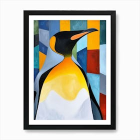 King Penguin Phillip Island The Penguin Parade Colour Block Painting 1 Art Print