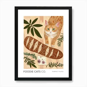 Foodie Cats Co Cat And Baguette 1 Art Print