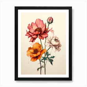 Three Flowers 1 Art Print