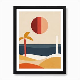 Abstract Beach Retro Art Print