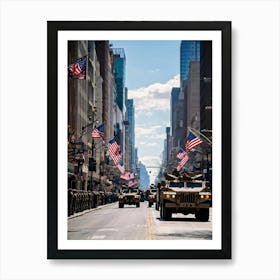 A Veterans Day Parade In The Heart Of An American City Jubilant Faces Lining The Sidewalks As Milit (4) Art Print