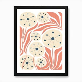 Pastel Dandelions Boho Art Print