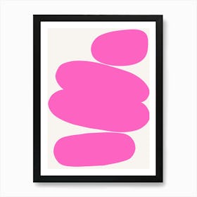 Abstract Bauhaus Shapes Pink Art Print