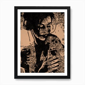 Woman Portrait Black and White Art Print