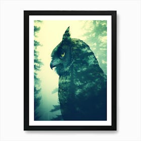 Owl In The Forest Art Print