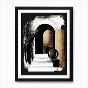 Black And Gold Abstract Painting 10 Art Print