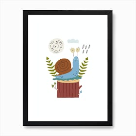 Cute Snail Kids Art Print