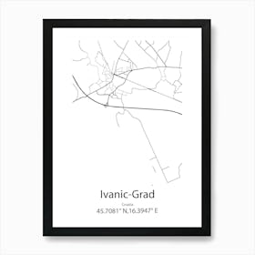 Ivanic Grad,Croatia Minimalist Map Poster