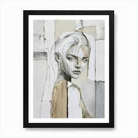 Abstract Woman's Face 4 Art Print