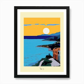 Poster Of Minimal Design Style Of Nice, France 1 Art Print