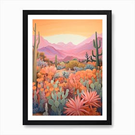 Cactus And Desert Painting 10 Art Print