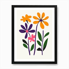 Flowers On A White Background 29 Art Print