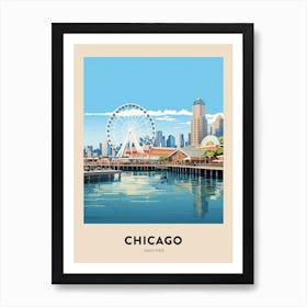 Navy Pier 4 Chicago Travel Poster Art Print