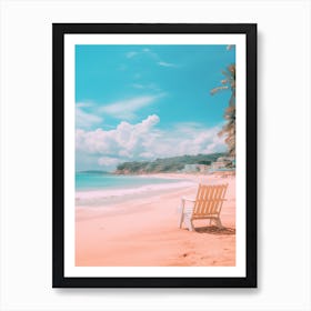 Karon Beach Phuket Thailand Turquoise And Pink Tones 1 Art Print