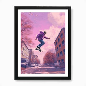 Skateboarding In Oslo, Norway Futuristic 1 Art Print