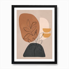 Abstract Minimal Plant 3 Art Print