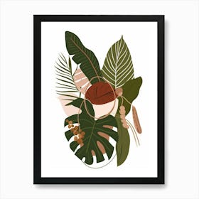 Tropical Leaves In A Pot Art Print