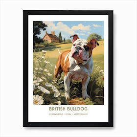 British Bulldog (Dog Breed - Travel Poster Style) Art Print