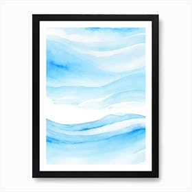 Blue Ocean Wave Watercolor Vertical Composition 121 Art Print