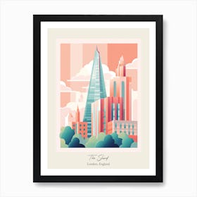 The Shard   London, England   Cute Botanical Illustration Travel 2 Poster Art Print