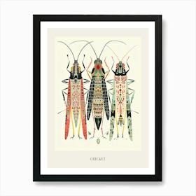 Colourful Insect Illustration Cricket 9 Poster Art Print