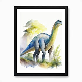 Apatosaurus Watercolour Dinosaur Art Print