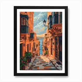 Alex Exploring 666 A Boho Style Illustration Of Malta Featuring F25351f3 B4f1 4293 9608 A1c174579ba0 Art Print