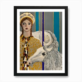 Angel And Sheep Art Print