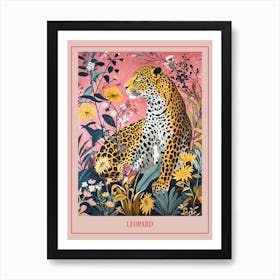 Floral Animal Painting Leopard 2 Poster Art Print