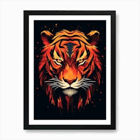 Tiger Minimalist Abstract 2 Art Print