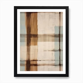 Brown Tones Plaid Pattern 9 Art Print