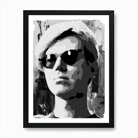 Andy Warhol In Grayscale Digital Oil Painting Art Print