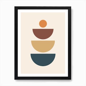 Mid Century Semi Circles And Circle Pattern Art Print