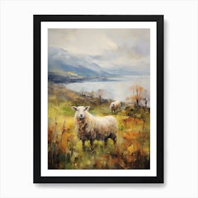 Sheep & Lamb By The Loch Linnhe 3 Art Print