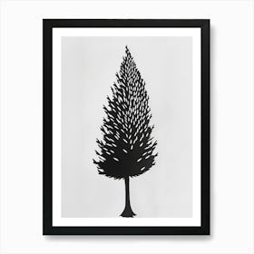 Cypress Tree Simple Geometric Nature Stencil 1 Art Print