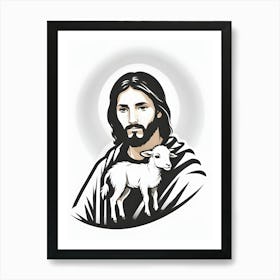 Jesus With A Lamb 2 Art Print