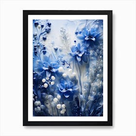 Blue Flowers 10 Art Print